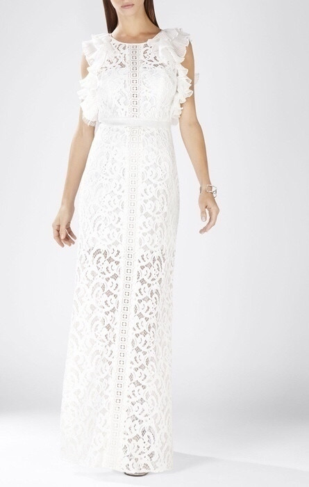 vends robe blanche longue BCBG Maxazria - Vinted