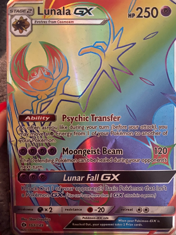Carte Pokémon lunala GX fantôme hp 250 153/149 - Vinted