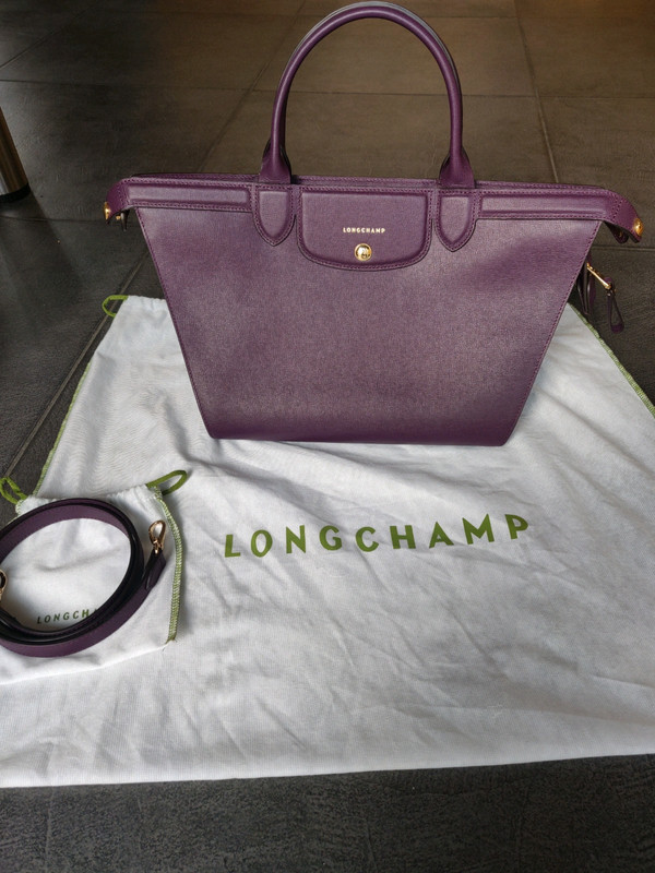 Sac Longchamp Pliage Héritage cuir violet - Vinted