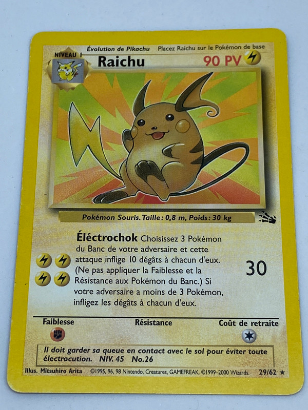 Carte Pokémon Raichu 90 PV 29/62 - Vinted