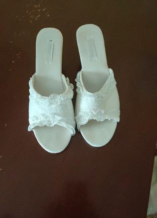Sabot pantofole da casa Yamamay zeppa bianche white pizzo lace wedge sposa  bridal ciabatte - Vinted